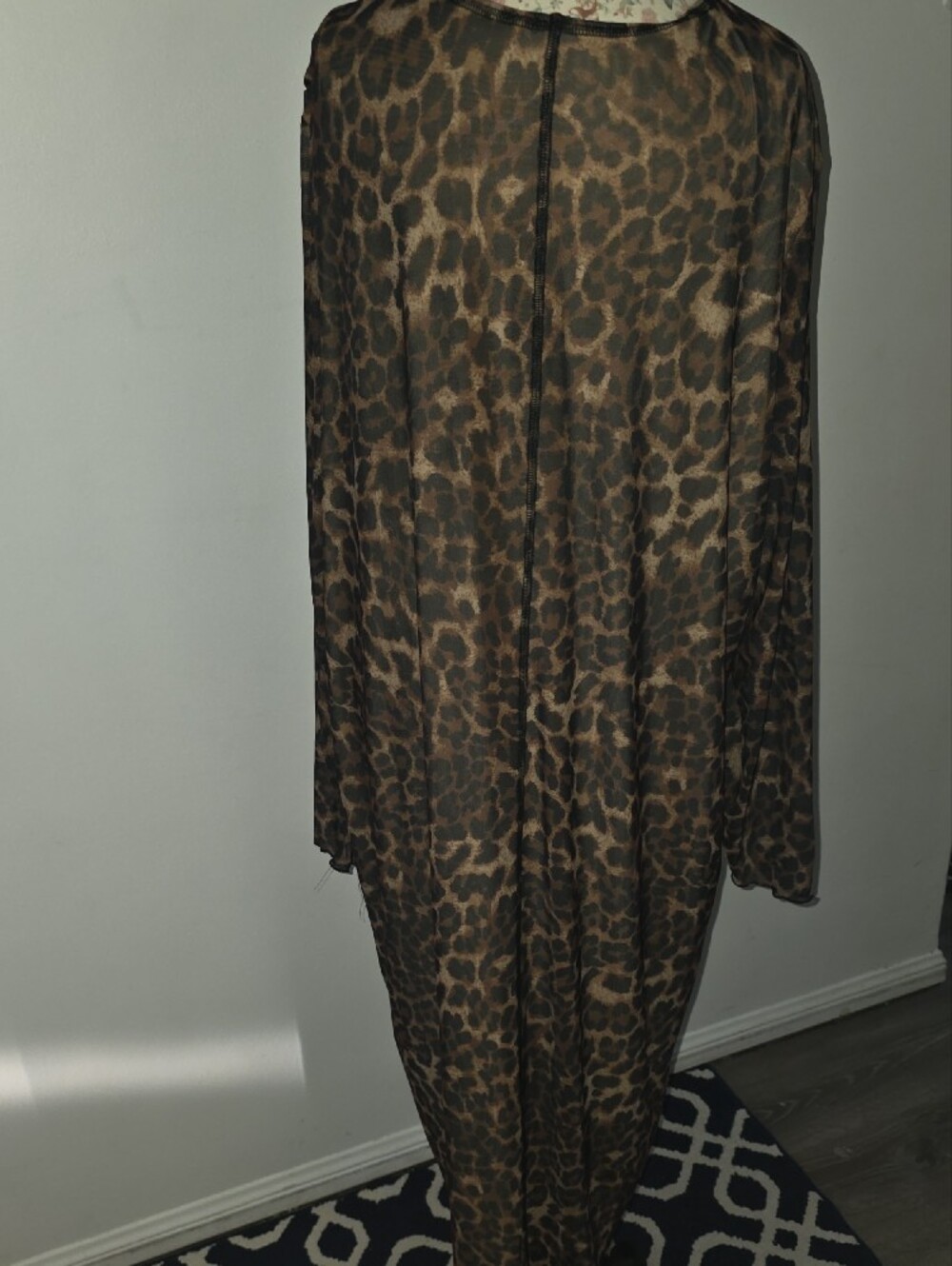 Long Sleeve Leopard Print Maxi Dress - Brown - Picture 4 of 6
